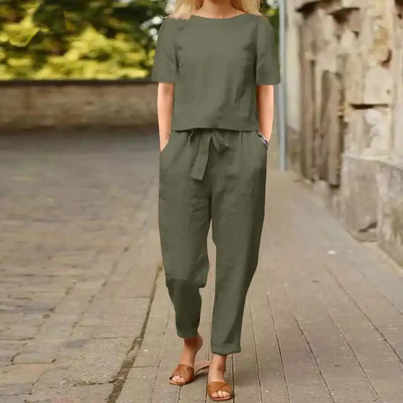 Ensemble coordonné confortable pour femmes Ensemble deux pièces avec haut et pantalon