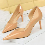 Patent Leather Pumps with Pointed Toe and Stiletto Heel for Women