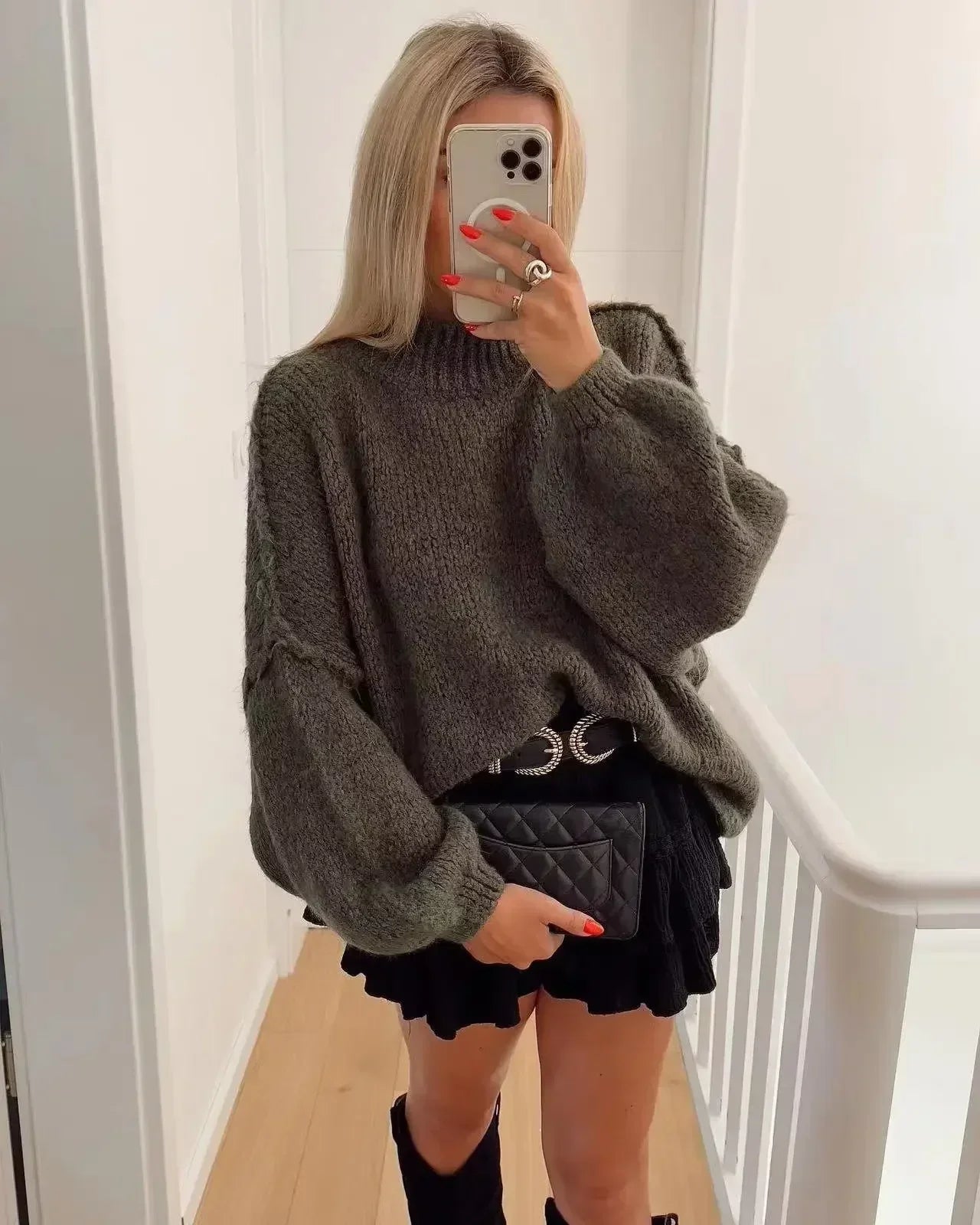 Oversized Gebreide Damestrui voor de Winter