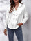 Dames Chique Satijnen Blouse met Knoopsluiting en Lange Mouwen