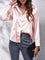 Dames Chique Satijnen Blouse met Knoopsluiting en Lange Mouwen