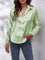 Dames Chique Satijnen Blouse met Knoopsluiting en Lange Mouwen