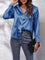 Dames Chique Satijnen Blouse met Knoopsluiting en Lange Mouwen