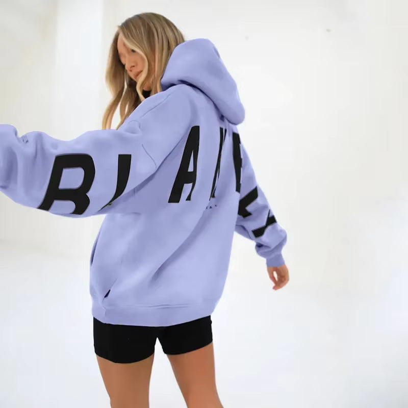 Dames Moderne Oversized Hoodie Met Grote Rugprint En Capuchon