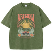 Vintage Arizona oversize T-shirt damski z nadrukiem i luźnym krojem