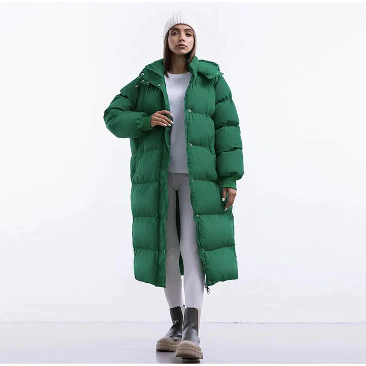 Warme Maxi Winter Puffer Jas Met Capuchon Voor Dames