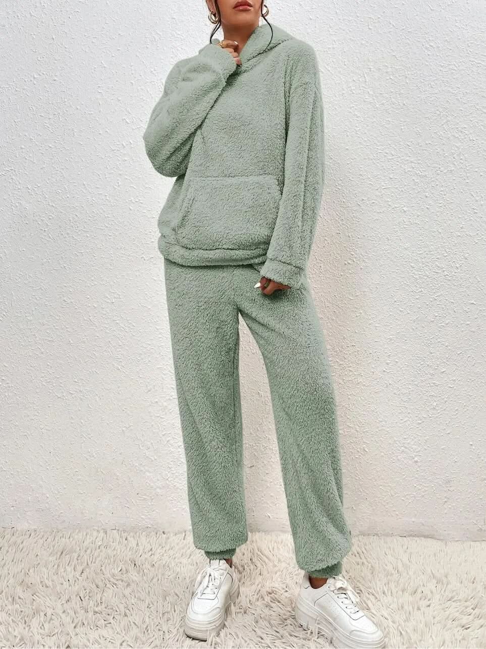 Soft Teddy Loungewear Hoodie and Jogging Set for Women