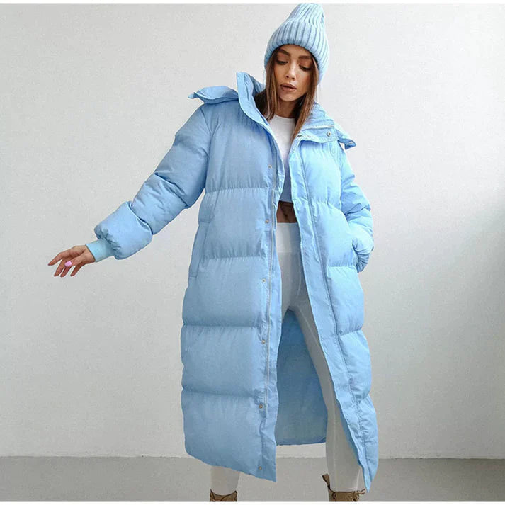 Warme Maxi Winter Puffer Jas Met Capuchon Voor Dames