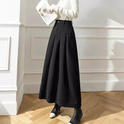 Elegante Maxi spódnica z wysokim stanem i głębokimi zakładkami