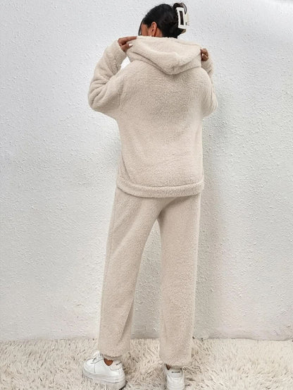 Zachte Teddy Loungewear Hoodie en Joggingpak voor Dames