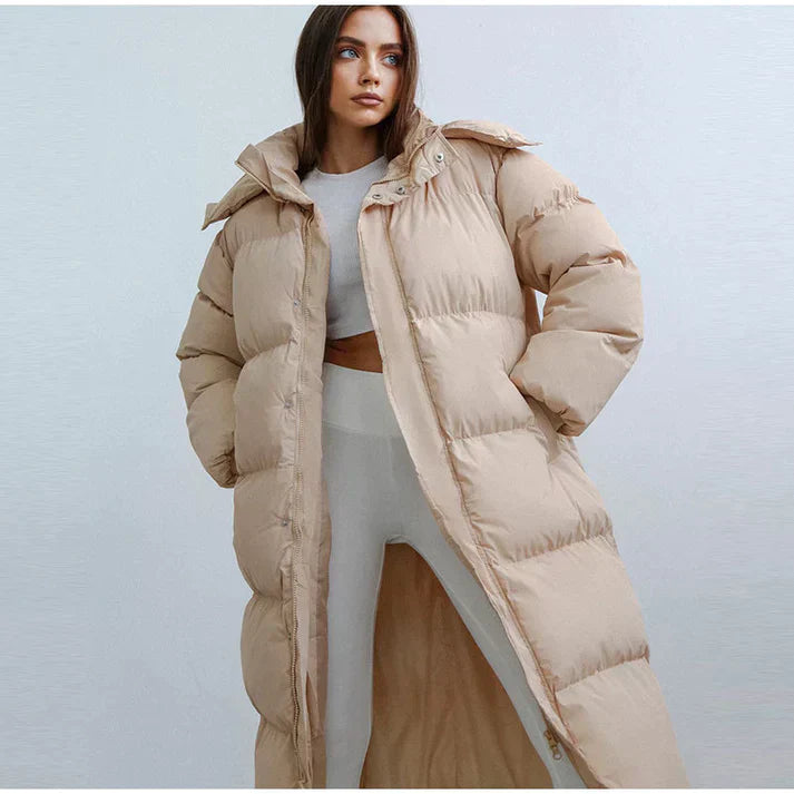 Warme Maxi Winter Puffer Jas Met Capuchon Voor Dames
