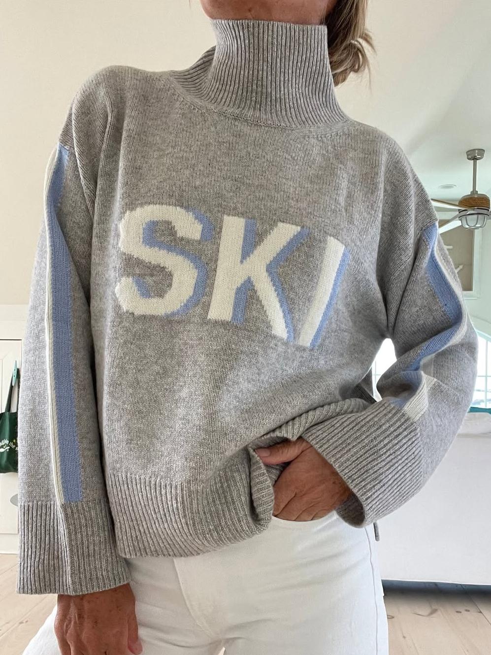Col roulé de ski d'hiver pour femmes Tricoté Chaud et doux
