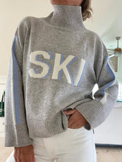Col roulé de ski d'hiver pour femmes Tricoté Chaud et doux