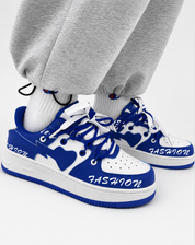 Women's Low Sneakers with Contrast Detail and Lace-Up Closure