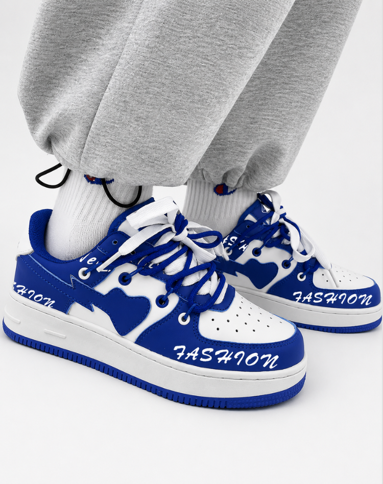 Women's Low Sneakers with Contrast Detail and Lace-Up Closure
