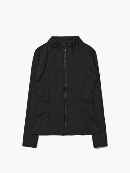 Dames Workout Pilates Sportjack met Volledige Rits Stretch en Sneldrogend