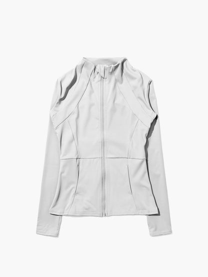 Dames Workout Pilates Sportjack met Volledige Rits Stretch en Sneldrogend