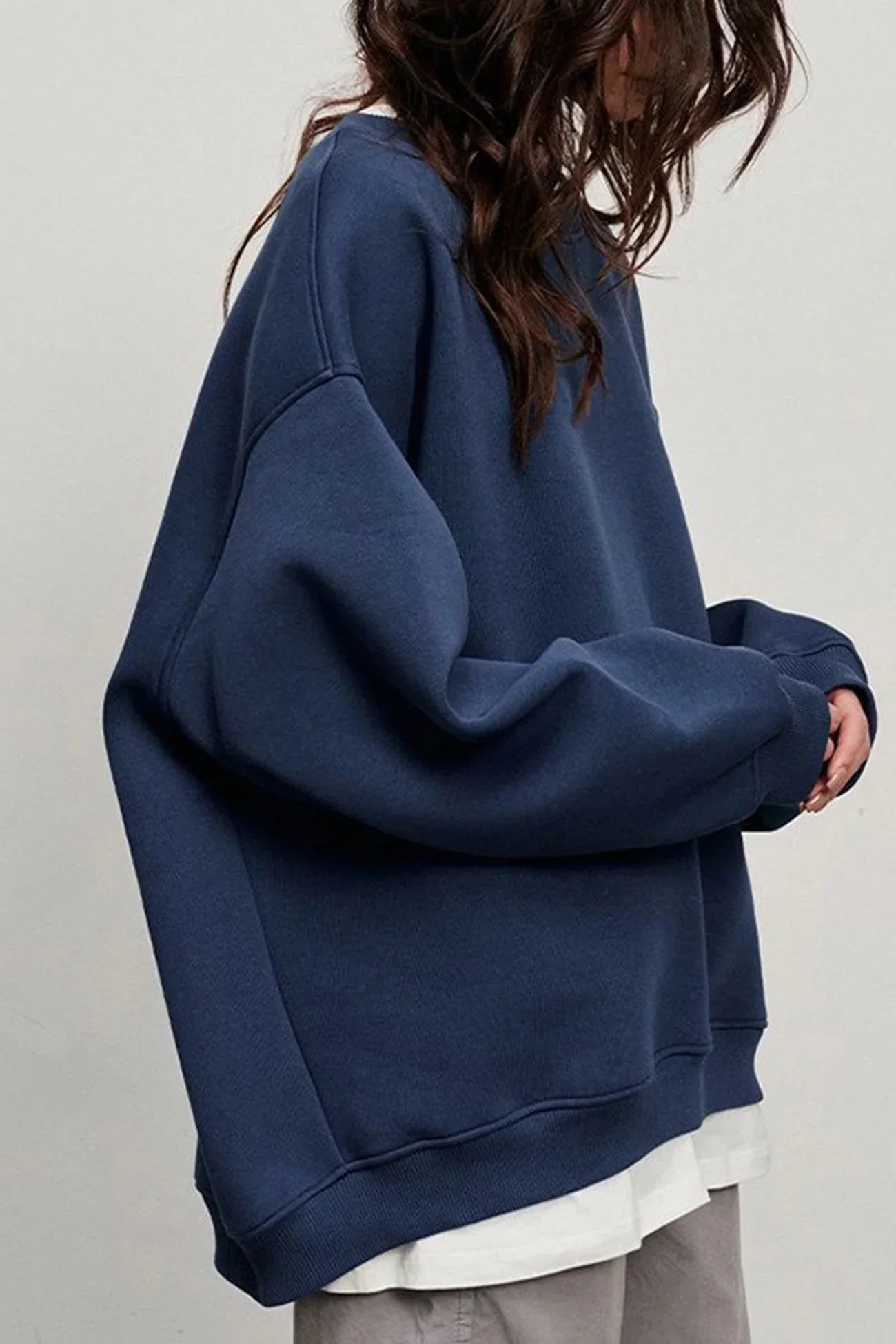Comfortabele Oversized Dames Sweatshirt en Ronde Hals