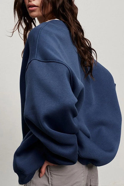 Comfortabele Oversized Dames Sweatshirt en Ronde Hals