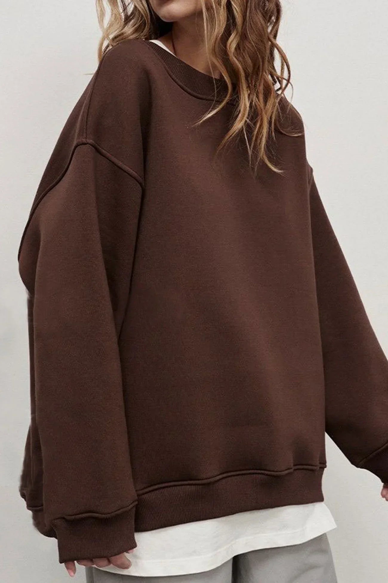 Comfortabele Oversized Dames Sweatshirt en Ronde Hals