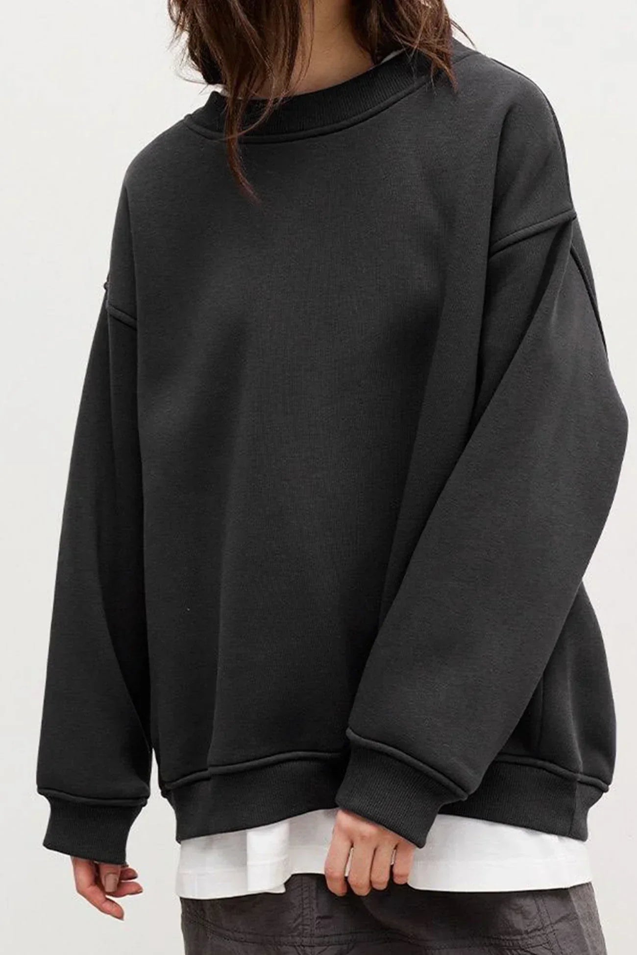 Comfortabele Oversized Dames Sweatshirt en Ronde Hals