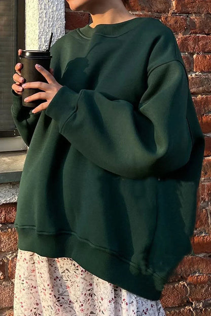 Comfortabele Oversized Dames Sweatshirt en Ronde Hals