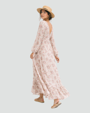 Romantic Boho Maxi Dress with Floral Print for Women