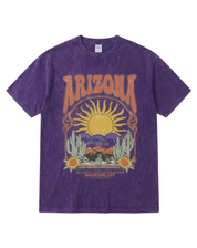 Vintage Arizona oversize T-shirt damski z nadrukiem i luźnym krojem