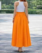 Tijdloze Maxi Rok Met Hoge Taille En Soepel Vallende Plooien