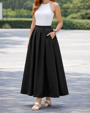 Tijdloze Maxi Rok Met Hoge Taille En Soepel Vallende Plooien
