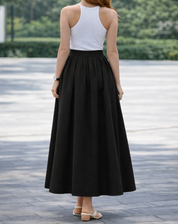 Tijdloze Maxi Rok Met Hoge Taille En Soepel Vallende Plooien