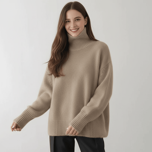 Warme Gebreide Dames Coltrui met Oversized Pasvorm