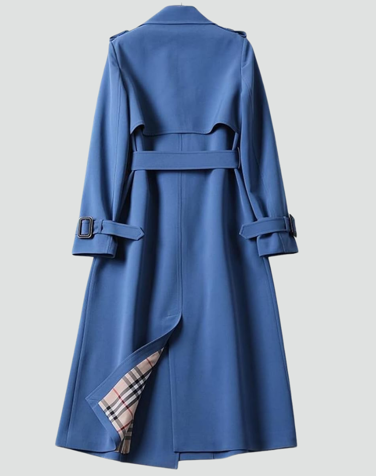 Dames Regenbestendige Lange Trenchcoat Met Ceintuur