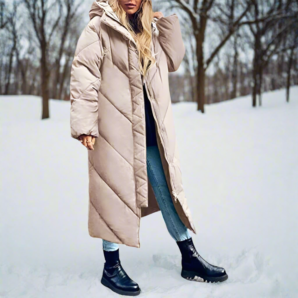 Lange gewatteerde Puffer Winterjas Voor Dames