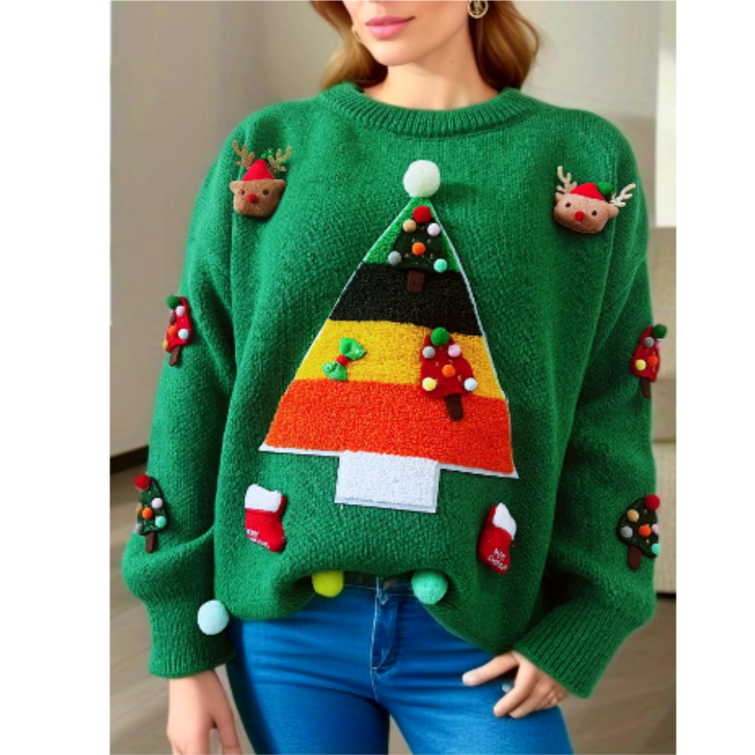 Winter Gebreide Kersttrui Zacht en Comfortabel voor Vrouwen