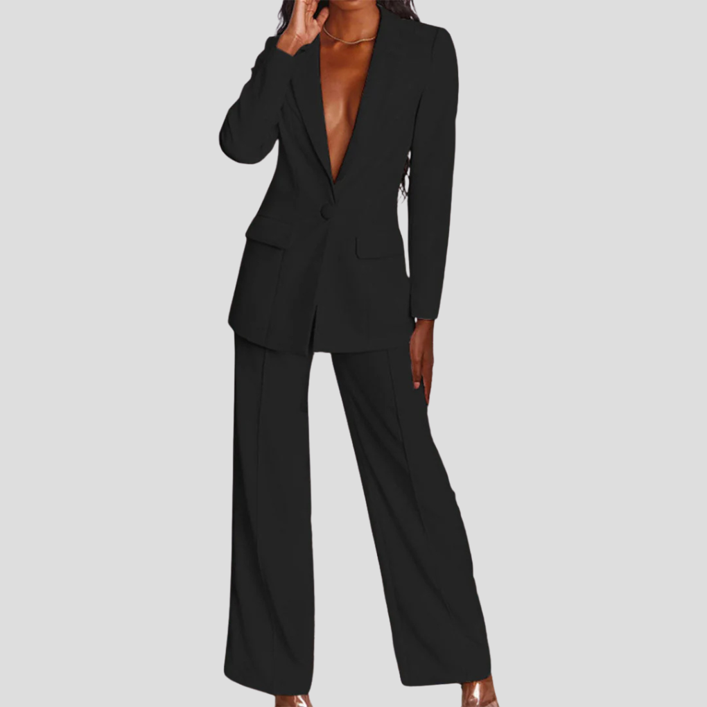 Zakelijke Elegante Blazer Set Met Broek Voor Dames
