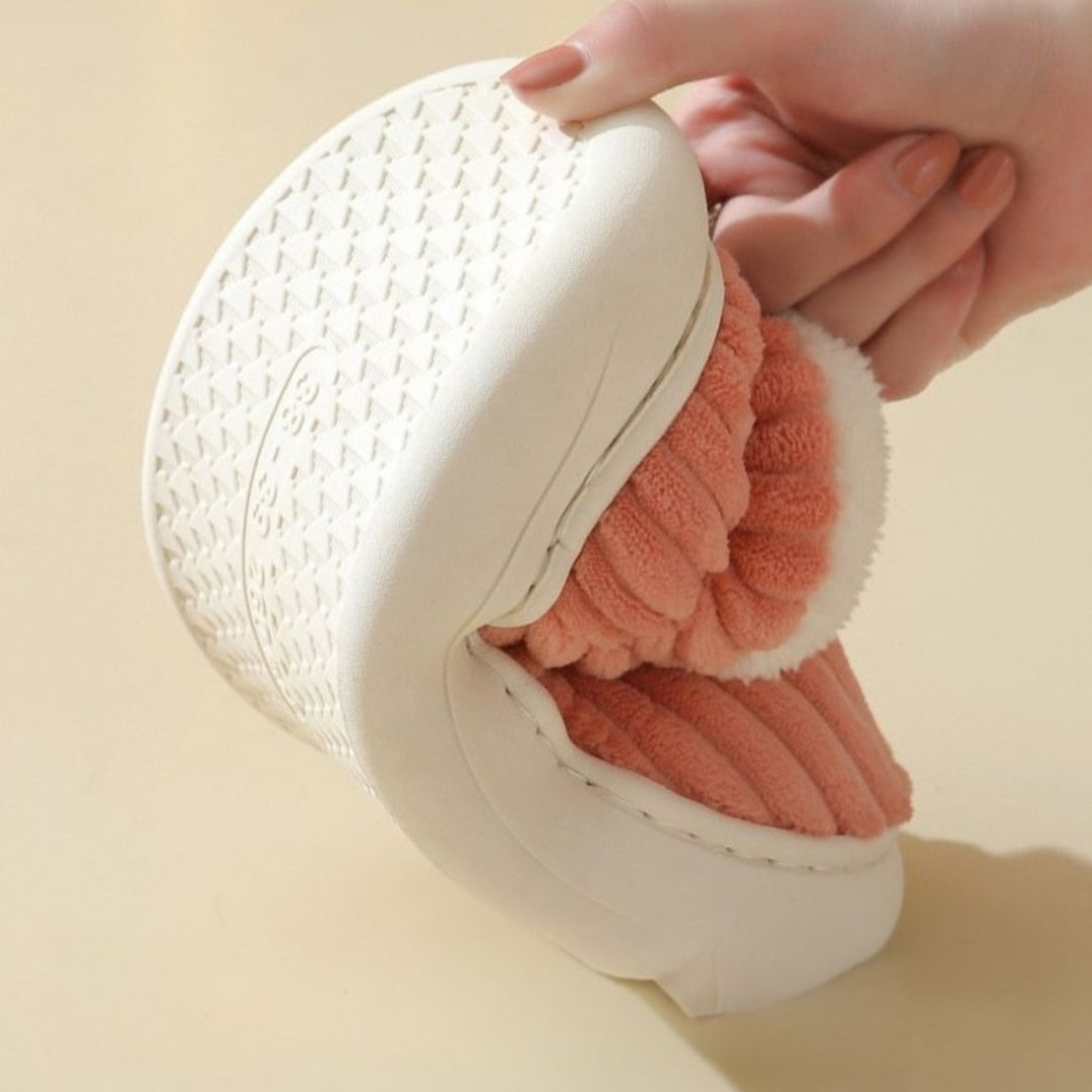 Winter Comfortable Ribbed Slippers for Women