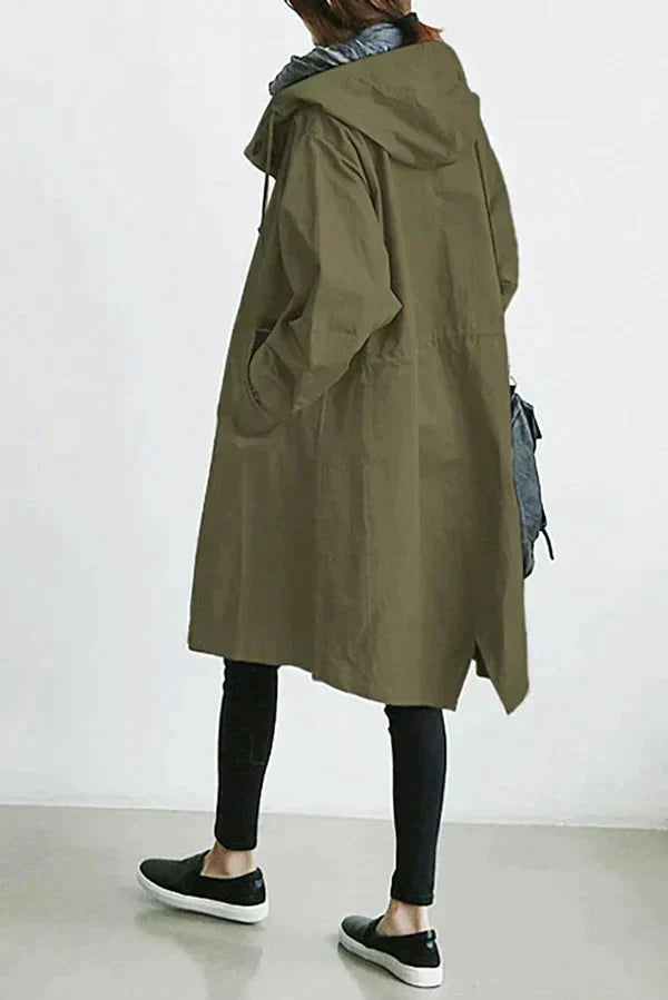 Nicky - Lange trenchcoat met capuchon