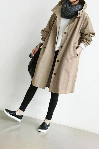 Nicky - Lange trenchcoat met capuchon