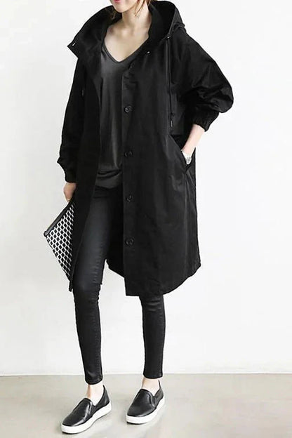 Nicky - Lange trenchcoat met capuchon