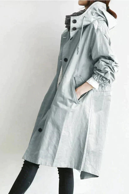 Nicky - Lange trenchcoat met capuchon