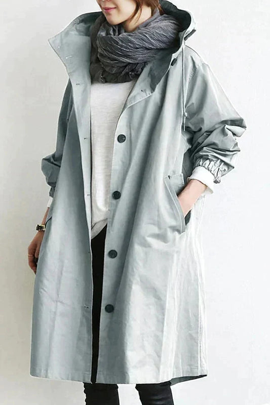 Nicky - Lange trenchcoat met capuchon