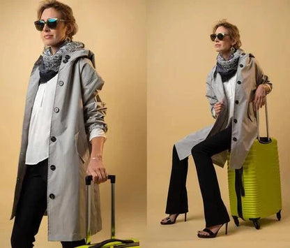 Nicky - Lange trenchcoat met capuchon