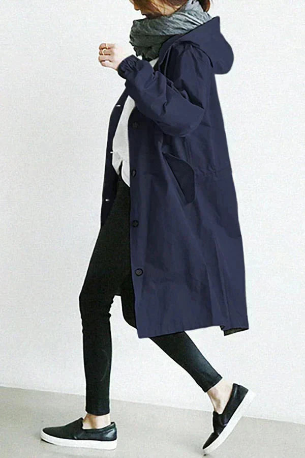 Nicky - Lange trenchcoat met capuchon