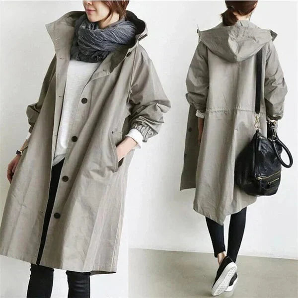 Nicky - Lange trenchcoat met capuchon