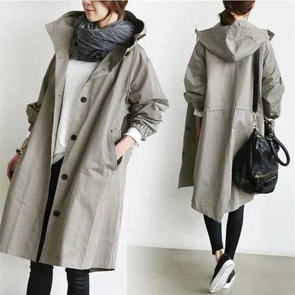 Nicky - Lange trenchcoat met capuchon
