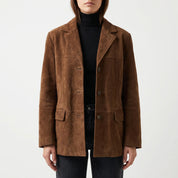 VelvoraClassic-Cut Suede-Effect Jacket