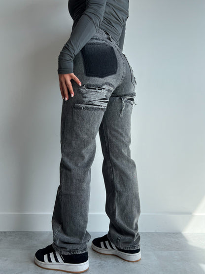 Trendy Hoge-Taille Jeans Voor Dames Met Rechte Pijpen En Ripped Details