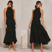 Zomerse Midi Jurk Met Halternek En Losse Pasvorm Voor Dames