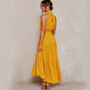 Zomerse Midi Jurk Met Halternek En Losse Pasvorm Voor Dames